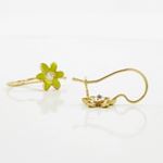 14K Yellow gold Flower cz hoop earrings for Children/Kids web37 4