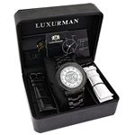 Oversized Luxurman Escalade Mens Real Black Diamond Watch 3/4ct Hip Hop Watch 4