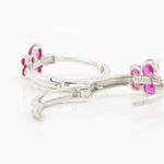 14K White gold Butterfly cz hoop earrings for Children/Kids web328 4