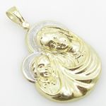 Unisex 10K Solid Yellow Gold virgin mary and baby jesus pendant Length - 2.87 inches Width - 1.69 in