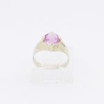 10k Yellow Gold Syntetic pink gemstone ring ajjr80 Size: 2 2