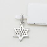 Womens White star of david cz pendant Silver34 4