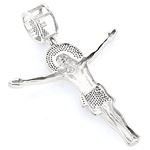Mens .925 Sterling Silver Diamond Jesus Crucifix-2