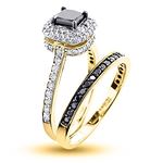 10K White Black 1.2 Ctw Diamonds Unique Bridal E-2