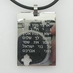 Unisex genuine leather braided crystal necklace pendant fancy jewelry jewish pendant leather necklac