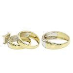 Two Tone 10K Gold Wedding Bands Engagement Ring-2