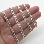 Silver Figaro link chain Necklace BDC97 4