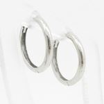 womens bp56 fancy earrings 14K white gold italian ball stud huggie hoop 2