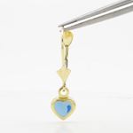 14K Yellow gold Heart chandelier earrings for Children/Kids web463 2