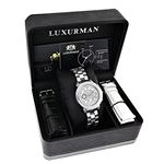 Ladies Luxurious Diamond Watch 0.30 ct Luxurman White MOP Three Subdials 4