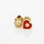 14K Yellow gold Heart cz stud earrings for Children/Kids web135 2