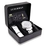 Luxurman Mens Diamond Watch 0.12ct Gold Plated Stainless Steel Case and Dial 4