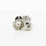 14K White gold Flower cz stud earrings for Children/Kids web202 2