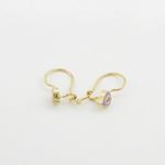 14K Yellow gold Heart cz hoop earrings for Children/Kids web70 2