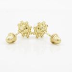 14K Yellow gold Round pearl fancy cz stud earrings for Children/Kids web522 4