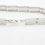 Womens Sterling silver Rectangle link fancy bracelet 2