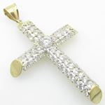 Mens 10K Solid Yellow Gold thick fully stoned cross Length - 3.27 inches Width - 1.97 inches 2