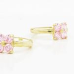 14K Yellow gold Fower cz hoop earrings for Children/Kids web306 2