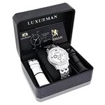 Mens Diamond Watches 0.50ct Luxurman Watch three MOP Date and Calendar Subdials 4