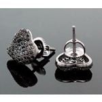 Sterling Silver Heart Shape Fashion Hand Set Stud Earrings ME0213d 2