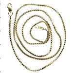 14K YELLOW Gold SOLID BOX CHAIN BEVELED Chain - 18 Inches Long 1.2MM Wide 2