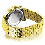 Yellow Gold Tone Watches: Luxurman Mens Genuine Diamond Watch 0.25ct Chronograph 2