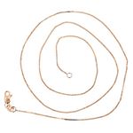 14K Rose Gold 0.8mm wide Shiny Classic Box Chain with Lobster Clasp 2