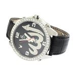 Jacob Co. Black Leather Band Fivetime Zone 4.5Ct-2