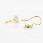 14K Yellow gold Flower cz hoop earrings for Children/Kids web42 4