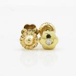 14K Yellow gold Flower cz stud earrings for Children/Kids web192 2