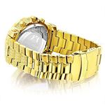 Luxurman Iced Out Mens Real Diamond Watch 2ct Yellow Gold Plated Black MOP 2