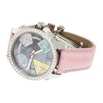 Jacob Co Pink Band 5Time Zone Mother Of Pearl Di-2