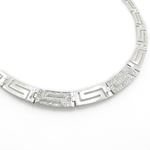 Ladies .925 Italian Sterling Silver fancy vintage cz necklace Diameter - 5.5 inches Width - 8.5mm 2