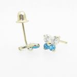 "14K Gold Earrings heart star flower dolphin penguin for Childeren