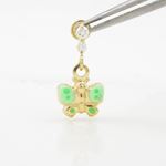 14K Yellow gold Butterfly cz chandelier earrings for Children/Kids web387 2