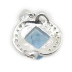 Ladies .925 Italian Sterling Silver fancy pendant with blue stone Length - 20mm Width - 14mm 4