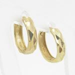 womens bp15 fancy earrings 14K yellow gold italian ball stud huggie hoop 2