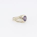 10k Yellow Gold Syntetic purple gemstone ring ajjr89 Size: 2.25 4