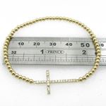 Ladies .925 Italian Sterling Silver yellow cross ball bracelet Diameter - 2.36 inches 4