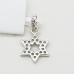 Womens White star of david cz pendant Silver35 4