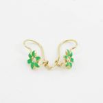 14K Yellow gold Flower cz hoop earrings for Children/Kids web44 2