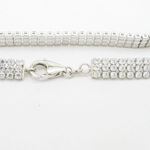 Womens Sterling silver 3 row cz white bracelet 2