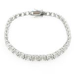 Ladies .925 Italian Sterling Silver round cut cz tennis bracelet Length - 7 inches Width - 5mm 2