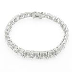 Ladies .925 Italian Sterling Silver round cut cz tennis bracelet Length - 7 inches Width - 6mm 2
