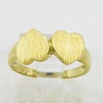 10K Yellow Gold womens dual heart ring ASVJ28 2