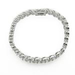 Ladies .925 Italian Sterling Silver round fancy cz bracelet Length - 7.5 inches Width - 7mm 2