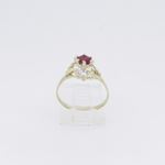 10k Yellow Gold Syntetic red gemstone ring ajr62 Size: 7.5 2