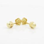 14K Yellow gold Flower cz stud earrings for Children/Kids web488 4