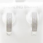 Womens .925 sterling silver White hoop earring 2mm thick and 4mm wide 2