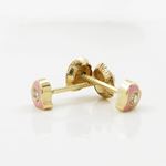 14K Yellow gold Heart cz stud earrings for Children/Kids web153 4